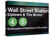 Subway Station Sign, Wall Street Station, Manhattan, New York City, United States-Philippe Hugonnard-Stretched Canvas