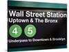 Subway Station Sign, Wall Street Station, Manhattan, New York City, United States-Philippe Hugonnard-Stretched Canvas