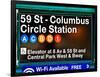 Subway Station Signs, 59 Street Columbus Circle Station, Manhattan, NYC, White Frame-Philippe Hugonnard-Framed Art Print