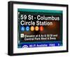 Subway Station Signs, 59 Street Columbus Circle Station, Manhattan, NYC, White Frame-Philippe Hugonnard-Framed Art Print