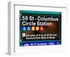 Subway Station Signs, 59 Street Columbus Circle Station, Manhattan, NYC, White Frame-Philippe Hugonnard-Framed Art Print