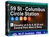 Subway Station Signs, 59 Street Columbus Circle Station, Manhattan, NYC, White Frame-Philippe Hugonnard-Stretched Canvas