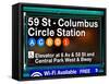 Subway Station Signs, 59 Street Columbus Circle Station, Manhattan, NYC, White Frame-Philippe Hugonnard-Framed Stretched Canvas