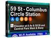 Subway Station Signs, 59 Street Columbus Circle Station, Manhattan, NYC, White Frame-Philippe Hugonnard-Stretched Canvas