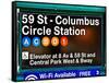 Subway Station Signs, 59 Street Columbus Circle Station, Manhattan, NYC, White Frame-Philippe Hugonnard-Framed Stretched Canvas