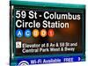 Subway Station Signs, 59 Street Columbus Circle Station, Manhattan, NYC, White Frame-Philippe Hugonnard-Stretched Canvas