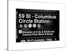 Subway Station Signs, 59 Street Columbus Circle Station, Manhattan, NYC, White Frame-Philippe Hugonnard-Stretched Canvas