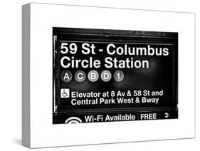 Subway Station Signs, 59 Street Columbus Circle Station, Manhattan, NYC, White Frame-Philippe Hugonnard-Stretched Canvas