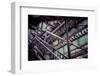 Subway station stair railing and steel construction with corrosion, Brooklyn, New York, USA-Andrea Lang-Framed Photographic Print