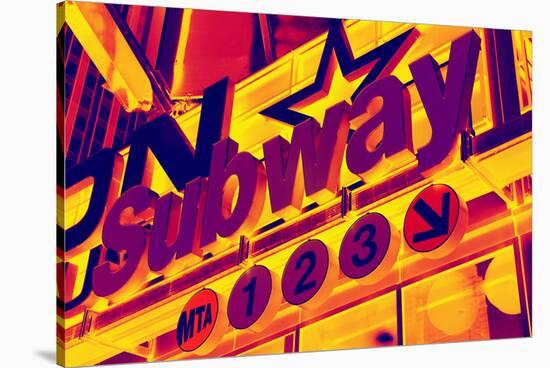 Subway Stations - Pop Art - New York City - United States-Philippe Hugonnard-Stretched Canvas