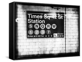 Subway Times Square - 42 Street Station - Subway Sign - Manhattan, New York City, USA-Philippe Hugonnard-Framed Stretched Canvas