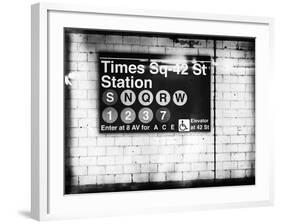 Subway Times Square - 42 Street Station - Subway Sign - Manhattan, New York City, USA-Philippe Hugonnard-Framed Giclee Print