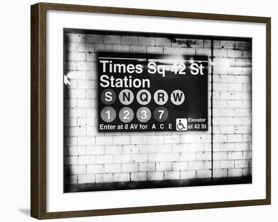 Subway Times Square - 42 Street Station - Subway Sign - Manhattan, New York City, USA-Philippe Hugonnard-Framed Giclee Print