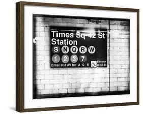 Subway Times Square - 42 Street Station - Subway Sign - Manhattan, New York City, USA-Philippe Hugonnard-Framed Giclee Print