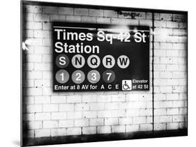 Subway Times Square - 42 Street Station - Subway Sign - Manhattan, New York City, USA-Philippe Hugonnard-Mounted Giclee Print