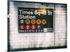 Subway Times Square - 42 Street Station - Subway Sign - Manhattan, New York City, USA-Philippe Hugonnard-Mounted Art Print