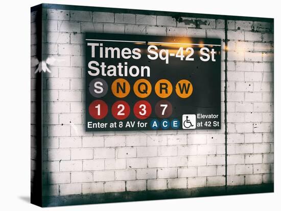 Subway Times Square - 42 Street Station - Subway Sign - Manhattan, New York City, USA-Philippe Hugonnard-Stretched Canvas