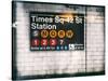Subway Times Square - 42 Street Station - Subway Sign - Manhattan, New York City, USA-Philippe Hugonnard-Stretched Canvas