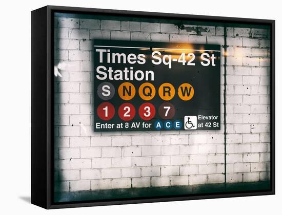 Subway Times Square - 42 Street Station - Subway Sign - Manhattan, New York City, USA-Philippe Hugonnard-Framed Stretched Canvas