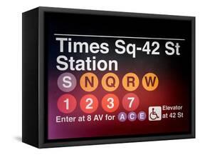 Subway Times Square - 42 Street Station - Subway Sign - Manhattan, New York City, USA-Philippe Hugonnard-Framed Stretched Canvas