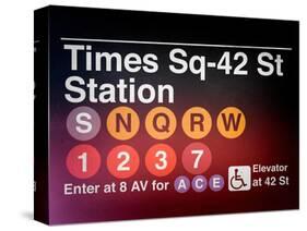 Subway Times Square - 42 Street Station - Subway Sign - Manhattan, New York City, USA-Philippe Hugonnard-Stretched Canvas