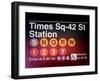 Subway Times Square - 42 Street Station - Subway Sign - Manhattan, New York City, USA-Philippe Hugonnard-Framed Art Print