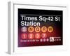 Subway Times Square - 42 Street Station - Subway Sign - Manhattan, New York City, USA-Philippe Hugonnard-Framed Art Print