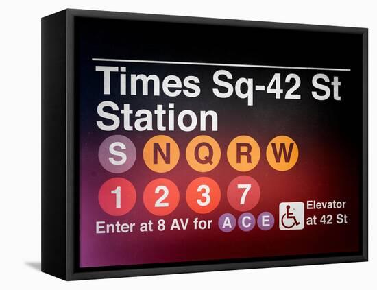 Subway Times Square - 42 Street Station - Subway Sign - Manhattan, New York City, USA-Philippe Hugonnard-Framed Stretched Canvas