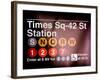 Subway Times Square - 42 Street Station - Subway Sign - Manhattan, New York City, USA-Philippe Hugonnard-Framed Art Print