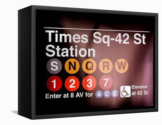 Subway Times Square - 42 Street Station - Subway Sign - Manhattan, New York City, USA-Philippe Hugonnard-Framed Stretched Canvas