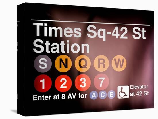 Subway Times Square - 42 Street Station - Subway Sign - Manhattan, New York City, USA-Philippe Hugonnard-Stretched Canvas