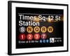 Subway Times Square - 42 Street Station - Subway Sign - Manhattan, New York City, USA-Philippe Hugonnard-Framed Art Print