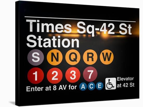 Subway Times Square - 42 Street Station - Subway Sign - Manhattan, New York City, USA-Philippe Hugonnard-Stretched Canvas