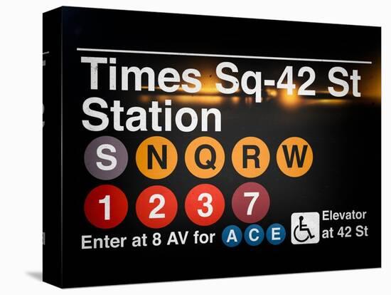 Subway Times Square - 42 Street Station - Subway Sign - Manhattan, New York City, USA-Philippe Hugonnard-Stretched Canvas