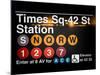 Subway Times Square - 42 Street Station - Subway Sign - Manhattan, New York City, USA-Philippe Hugonnard-Mounted Art Print