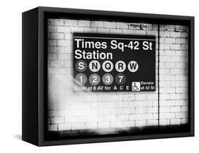 Subway Times Square - 42 Street Station - Subway Sign - Manhattan, New York City, USA-Philippe Hugonnard-Framed Stretched Canvas