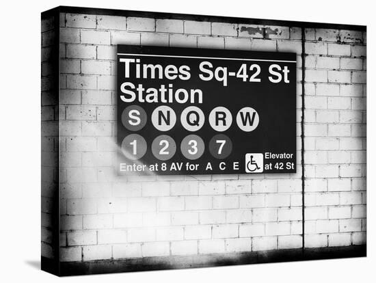 Subway Times Square - 42 Street Station - Subway Sign - Manhattan, New York City, USA-Philippe Hugonnard-Stretched Canvas