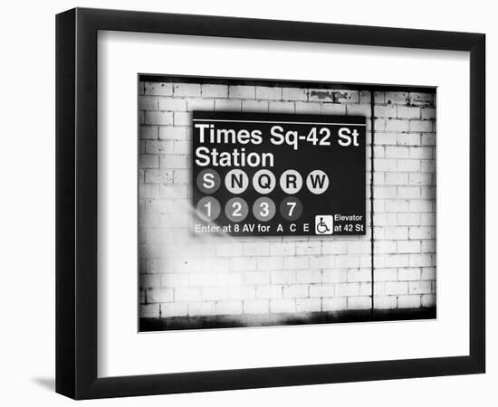 Subway Times Square - 42 Street Station - Subway Sign - Manhattan, New York City, USA-Philippe Hugonnard-Framed Art Print