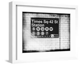 Subway Times Square - 42 Street Station - Subway Sign - Manhattan, New York City, USA-Philippe Hugonnard-Framed Art Print