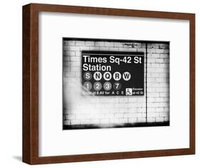 Subway Times Square - 42 Street Station - Subway Sign - Manhattan, New York City, USA-Philippe Hugonnard-Framed Art Print