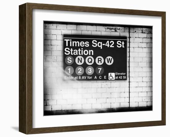 Subway Times Square - 42 Street Station - Subway Sign - Manhattan, New York City, USA-Philippe Hugonnard-Framed Art Print