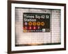 Subway Times Square - 42 Street Station - Subway Sign - Manhattan, New York City, USA-Philippe Hugonnard-Framed Art Print