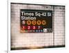 Subway Times Square - 42 Street Station - Subway Sign - Manhattan, New York City, USA-Philippe Hugonnard-Framed Art Print
