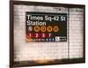 Subway Times Square - 42 Street Station - Subway Sign - Manhattan, New York City, USA-Philippe Hugonnard-Framed Art Print