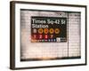 Subway Times Square - 42 Street Station - Subway Sign - Manhattan, New York City, USA-Philippe Hugonnard-Framed Art Print