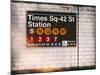 Subway Times Square - 42 Street Station - Subway Sign - Manhattan, New York City, USA-Philippe Hugonnard-Mounted Art Print