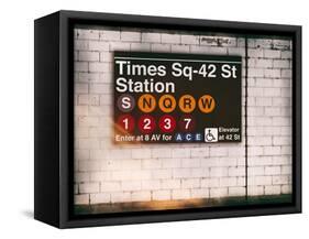 Subway Times Square - 42 Street Station - Subway Sign - Manhattan, New York City, USA-Philippe Hugonnard-Framed Stretched Canvas