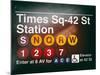 Subway Times Square - 42 Street Station - Subway Sign - Manhattan, New York City, USA-Philippe Hugonnard-Mounted Art Print