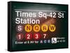 Subway Times Square - 42 Street Station - Subway Sign - Manhattan, New York City, USA-Philippe Hugonnard-Framed Stretched Canvas