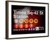 Subway Times Square - 42 Street Station - Subway Sign - Manhattan, New York City, USA-Philippe Hugonnard-Framed Art Print